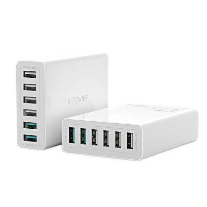 Ładowarka sieciowa BLITZWOLF BW-S15 60W 6xUSB-A (biała)
