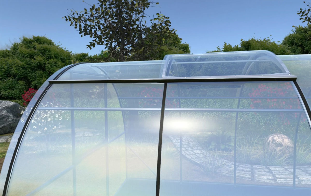 Emaga Okno dachowe 100x200cm rozsuwane do szklarni Primus