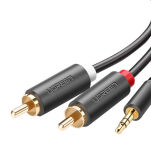 UGREEN AV102 Kabel 2x RCA (Cinch) jack 3.5 mm 1m (czarny) - 2