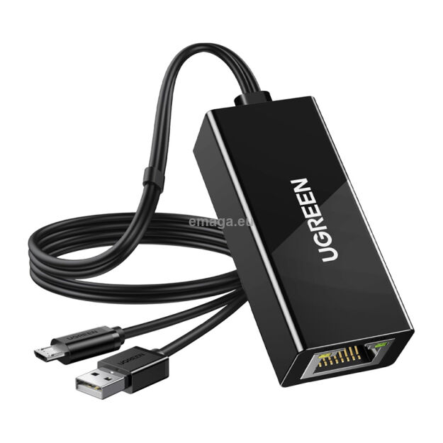 Adapter UGREEN CR110 USB-C-RJ45 100Mb/s (czarny)