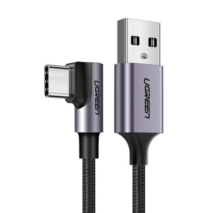 Kabel UGREEN US284 USB-A-USB-C 1m kątowy (czarny)