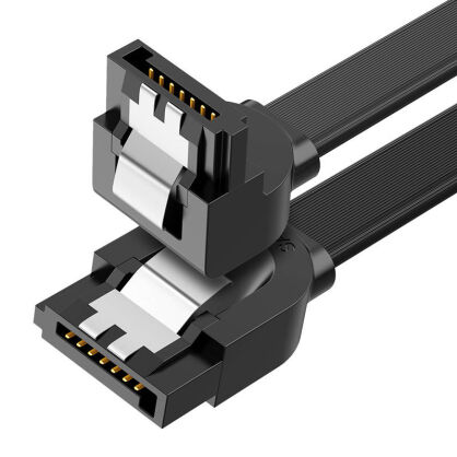 Kabel UGREEN US217 SATA kątowy 0.5m (czarny)