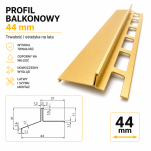 Profil aluminiowy balkonowy okapnikowy 44mm 3,0m - okapnik anodowany złoto - 2