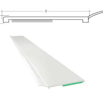 Listwa maskująca płaska samoprzylepna PCV B=70 mm gr. C=1 mm biała z uszczelką L=50 mb