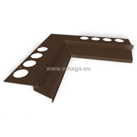 Nw90°DRIP narożnik wewnętrzny do profila DRIP brąz RAL8028