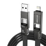 Kabel BLITZWOLF BW-HDC7 USB-A/USB-C-USB-C/Lightning 1.2m 240W (czarny) - 2