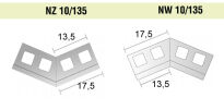 Nz 10/135 Narożnik 135° balkonowy zewnętrzny szary RAL 7037 - 2