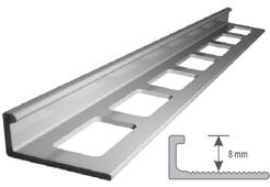 Profil aluminiowy do glazury H=8mm, L=2,5m