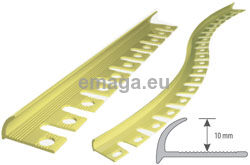 Narożnik budowlany mosiężny owalny wykończeniowy 10mm L=3m kolor: poler