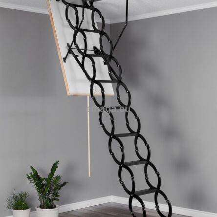 Schody nożycowe (m) 90x50cm płyta HDF biała ocieplana H=290cm