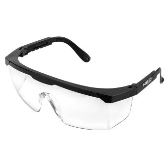 Okulary ochronne, białe soczewki, regulowane zauszniki