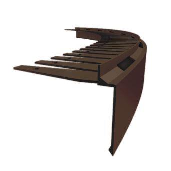 Profil aluminiowy okapowy łukowy PRIAMY FLEXI STONE z drenażem 2,5 m brąz RAL8028