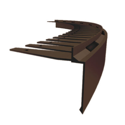 Profil aluminiowy okapowy łukowy PRIAMY FLEXI STONE z drenażem 2,5 m brąz RAL8028