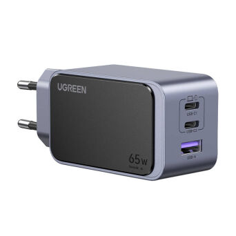 Ładowarka sieciowa UGREEN Nexode S 65W USB-A+2xUSB-C (szara)