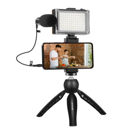 Statyw PULUZ PKT3132B z lampą LED i mikrofonem