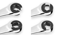 Klucz płasko-oczkowy, rozcięty z grzechotką, 13 mm - 4
