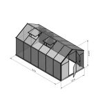 Szklarnia Sanus L-10 wymiar 2,2x4,30m H=2,15m 9,5m2 szkło hartowane 4mm - 16