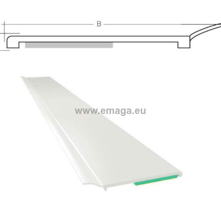 Listwa maskująca płaska samoprzylepna PCV B=30 mm gr. C=1 mm biała z uszczelką L=50 mb
