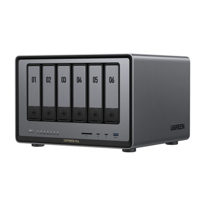 Serwer plików NAS Ugreen DXP6800 Pro, 6-dyskowy, Intel i5-1235U, 8GB DDR5, 2x 10GbE, 8K HDMI, SD 4.0