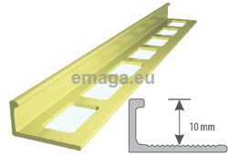 Narożnik budowlany mosiężny 10mm, L=2,5m kolor: poler