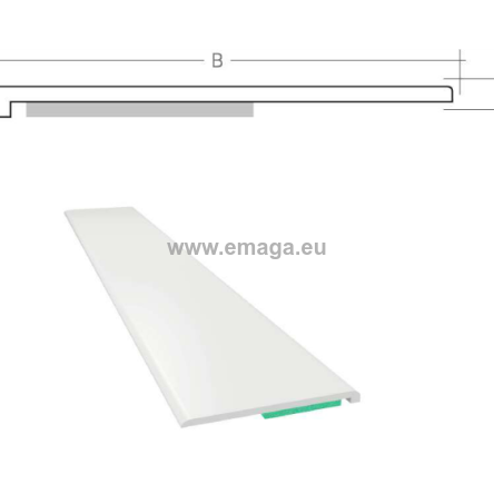 Listwa maskująca płaska samoprzylepna PCV B=50 mm gr. C=1,5 mm biała bez uszczelki L=50 mb