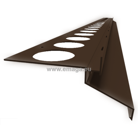Profil aluminiowy balkonowy prosty DRIP 40mm 2,5m brąz RAL8028