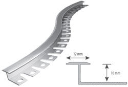 Profil aluminiowy do glazury AL "T" 14/10mm łukowy panel-płytka L=2,5m