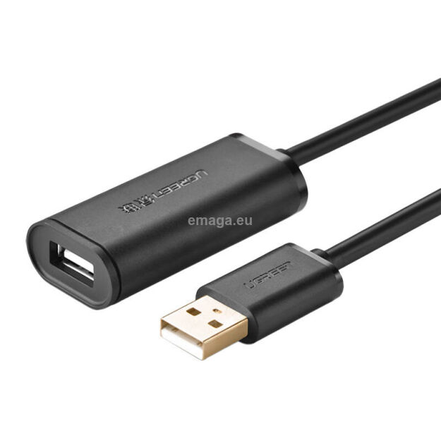 Kabel UGREEN US121 USB-A-USB-A 15m aktywny (czarny)