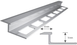 Profil aluminiowy do glazury "PS" panel-płytka H=10mm, L=3m anodowany brąz