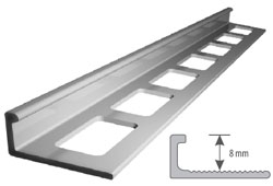 Profil aluminiowy do glazury H=8mm, L=2,5m anodowany oliwka