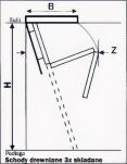 Schody składane 140x60 cm płyta HDF biała ocieplana H=270 cm - 8