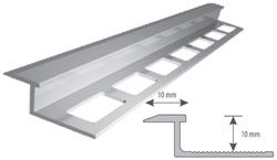 Profil aluminiowy do glazury "PS" panel-płytka H=10mm, L=3m anodowany złoto