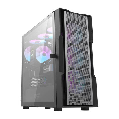 Obudowa komputerowa DARKFLASH DK431 Mesh + 4 wentylatory ARGB (czarna)