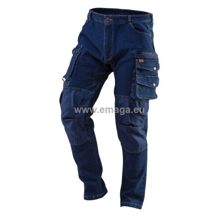 Spodnie robocze DENIM, wzmocnienia na kolanach, rozmiar XL