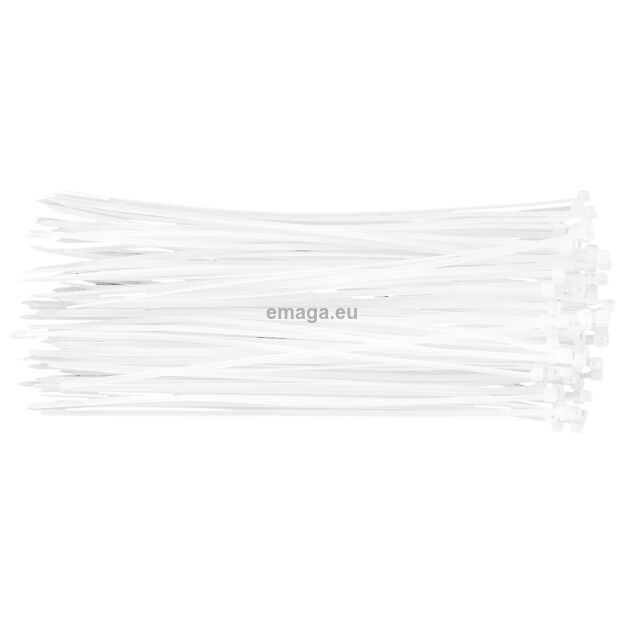 Opaski zaciskowe 2.5 x 200 mm, 100 szt., białe
