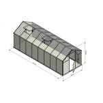 Szklarnia Sanus L-12 wymiar 2,2x5,7m H=2,10m 12,5m2 poliwęglan 6mm - 14