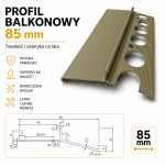 Profil aluminiowy balkonowy okapnikowy 85mm 2,5m anoda oliwka - 2