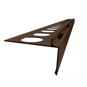 Profil aluminiowy okapowy prosty PRIAMY STONE z drenażem 2,5 m brąz RAL8028