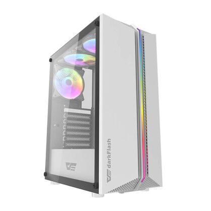 Obudowa komputerowa DARKFLASH DK151 + 3 wentylatory RGB (biała)