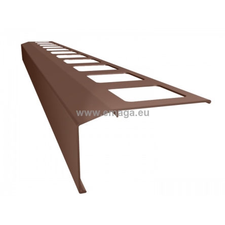 K301 Profil aluminiowy balkonowy 2.0m brązowy RAL 8019 - listwa balkonowa okapnikowa brązowa