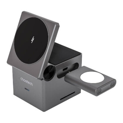 Ładowarka indukcyjna CHOETECH T632-F 15W 3w1 (czarna)
