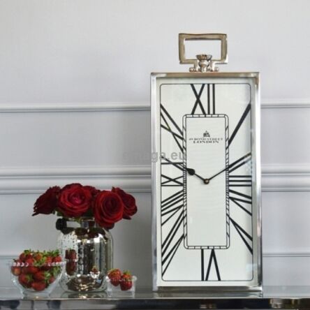 Zegar stojący LONDON 25x50 nikiel chrom srebrny