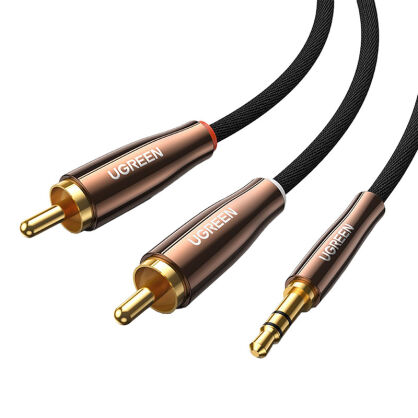 Kabel UGREEN AV170 jack 3.5mm-2x RCA 1m (czarny)