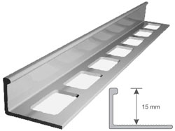 Profil aluminiowy do glazury H=15mm, L=2,5m anodowany brąz