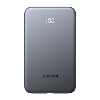 Powerbank 10000mAh Ugreen PB526 USB + USB-C, 20W, wbudowany kabel (szary)