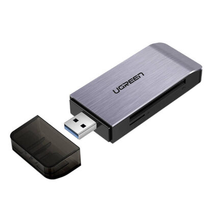 Czytnik kart UGREEN CM180 USB 4w1 SD/microSD/CF/MS (srebrny)
