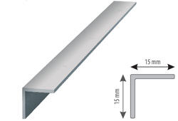 Profil aluminiowy do glazury kątownik 15/15 L=2,5m anodowany srebro