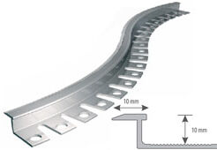 Profil aluminiowy do glazury "PS" panel-płytka łukowy H=10mm, L=2,5m anodowany srebro