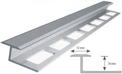 Profil aluminiowy do glazury AL "T" 12/10mm panel-płytka L=2,5m anodowany złoto