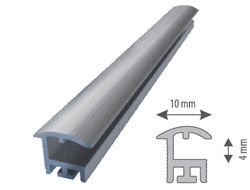 Listwa aluminiowa do luster 4mm L=3m anodowany srebro